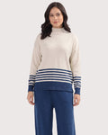 Women's Winter Knit Co-Ord Set – High Neck Sweater & Wide Leg Pants