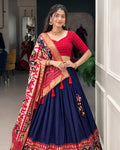 Women's Patola Ethnic Motif Silk Lehenga Choli with Dupatta | Navratri Garba Special